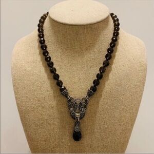 Judith Jack  | Necklace | Marcasite & Smoky Quartz Pendant